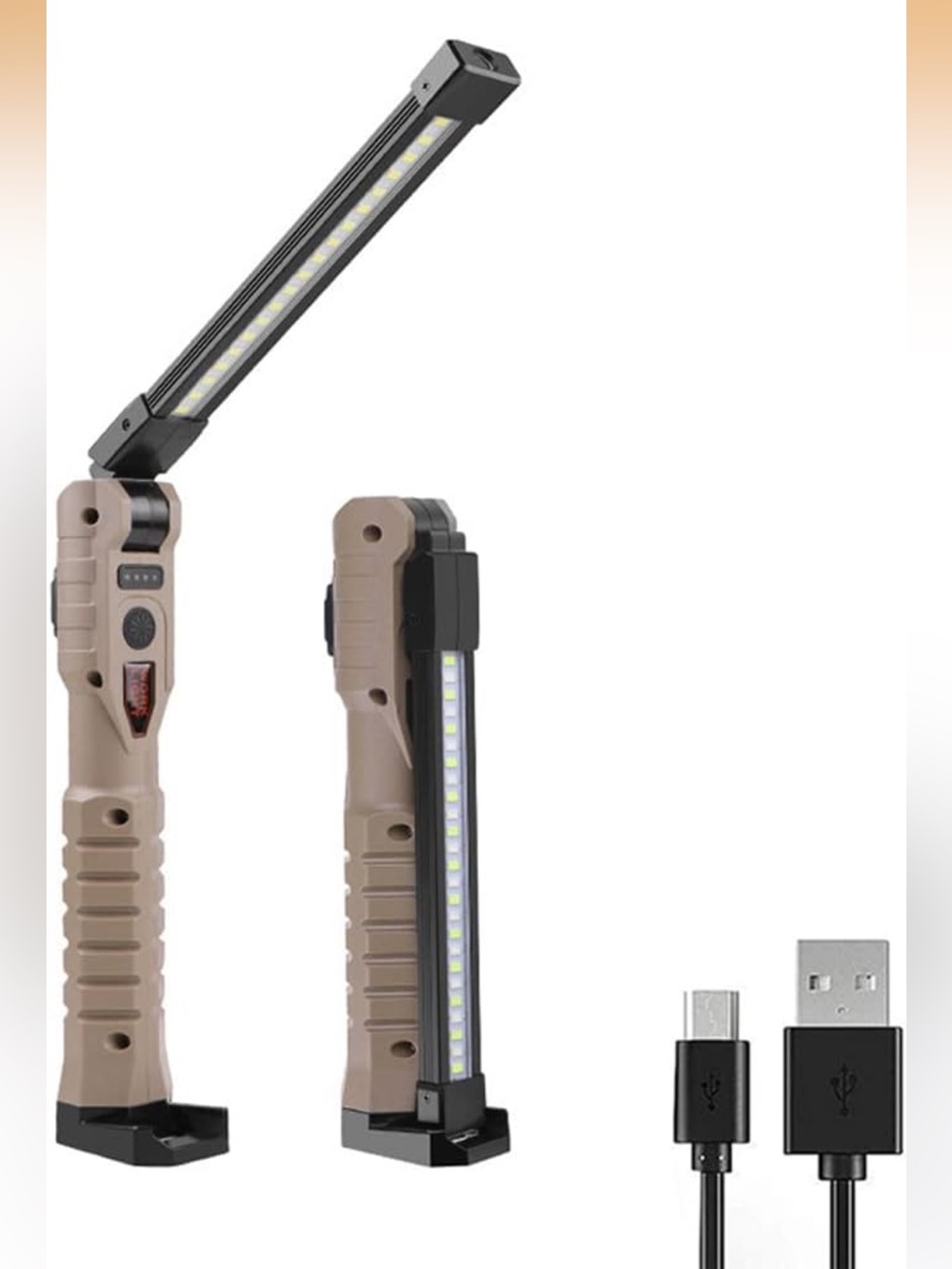 Foldable Rechargeable COB LED Work Light - 2000 Lumens, 7 Modes